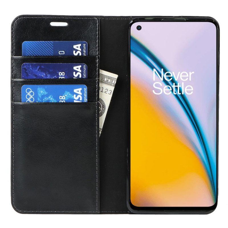 Schutzhülle Für OnePlus Nord 2 5G Flip Case Echtes Leder