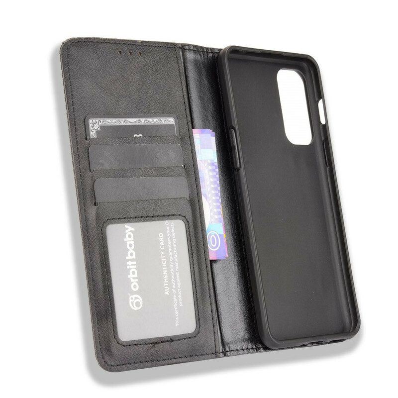 Schutzhülle Für OnePlus Nord 2 5G Flip Case Stilisierter Vintage-ledereffekt