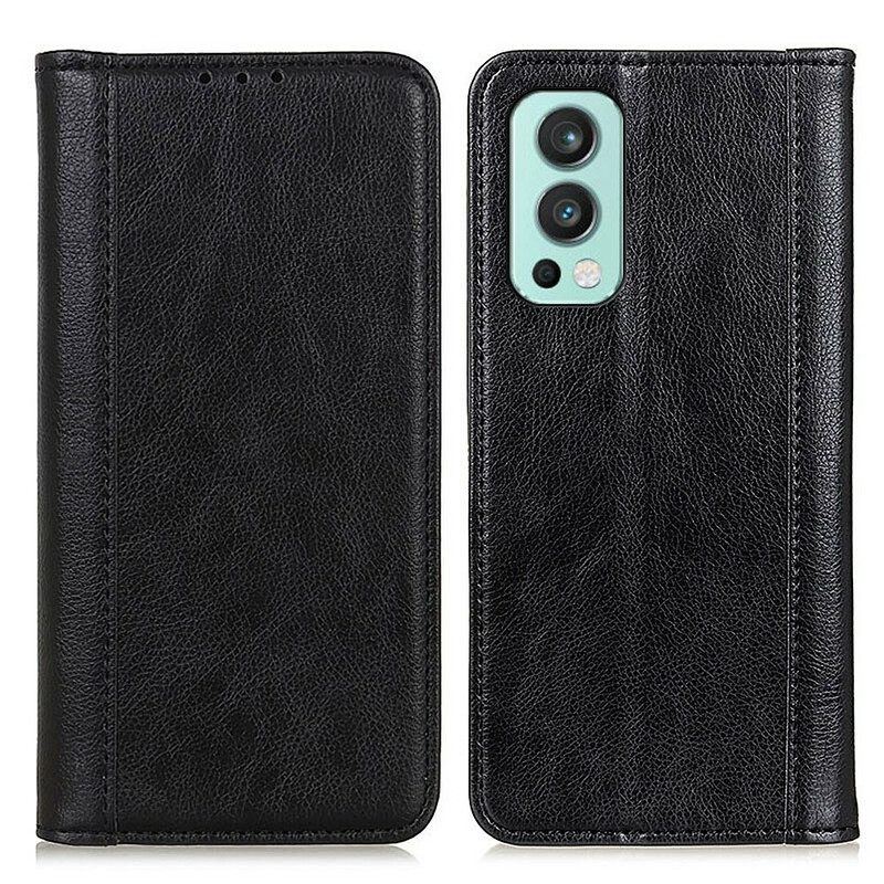 Schutzhülle Für OnePlus Nord 2 5G Flip Case Version Aus Litschi-spaltleder