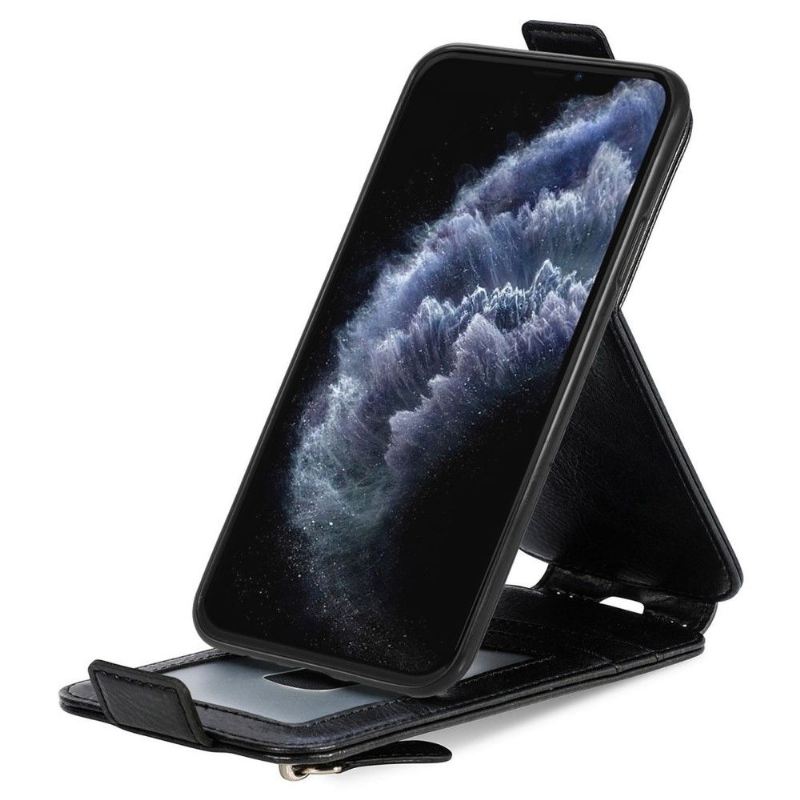 Lederhüllen Für iPhone 11 Pro Flip Case Kartenhalter Mit Vertikaler Klappe