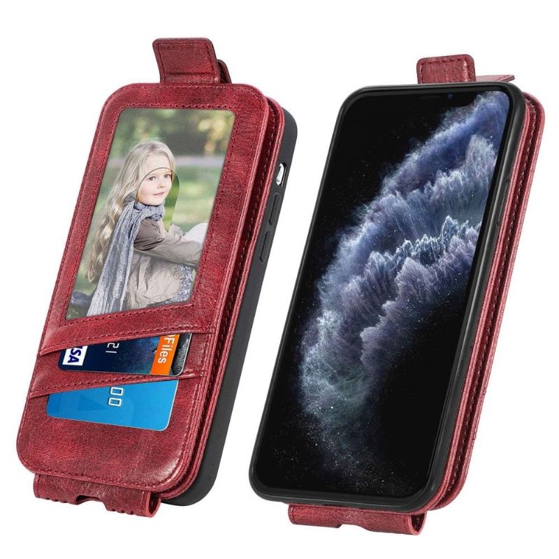 Lederhüllen Für iPhone 11 Pro Flip Case Kartenhalter Mit Vertikaler Klappe