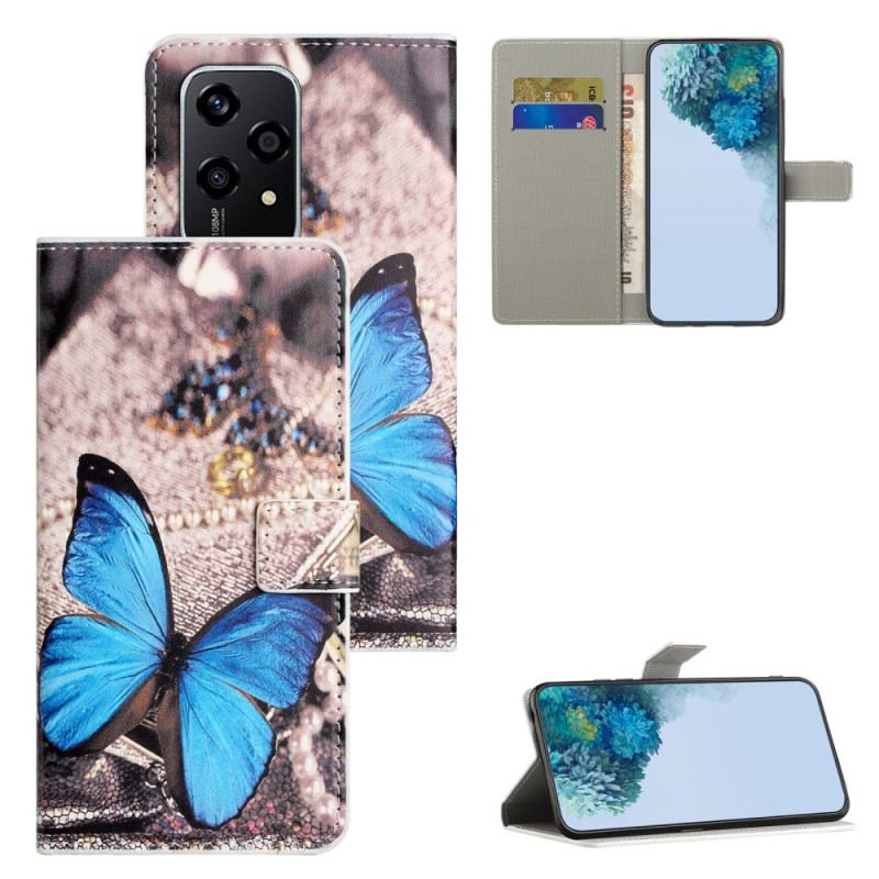 Lederhüllen Für Honor 200 Lite Blauer Schmetterling