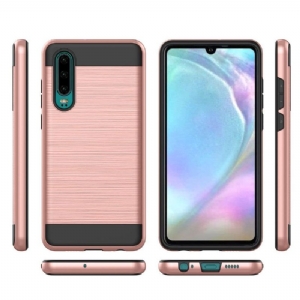 Handyhülle Für Huawei P30 Gebürsteter Metalleffekt – Roségold