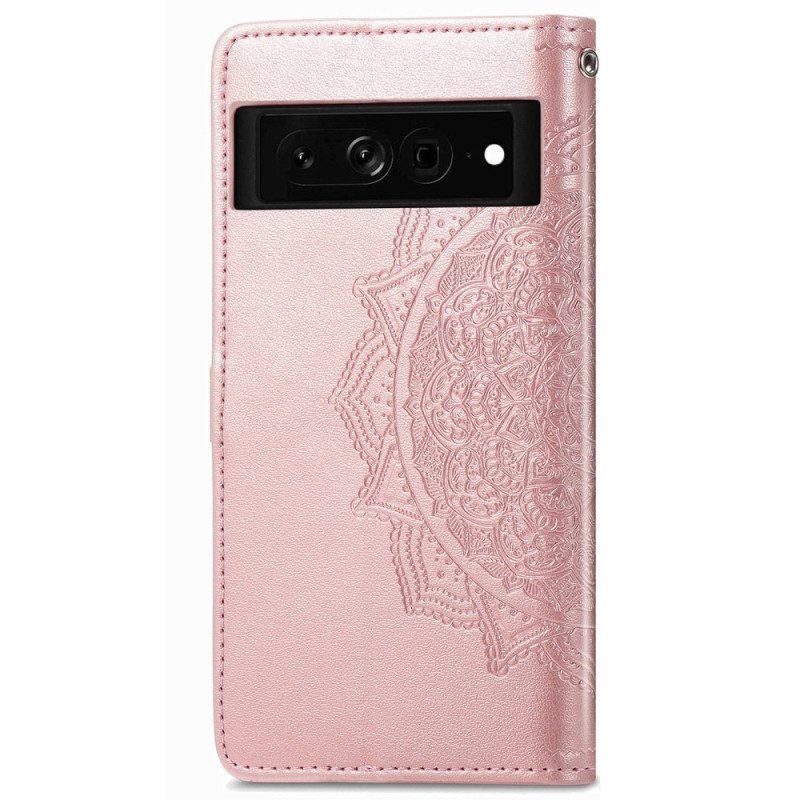 Flip Case Für Google Pixel 7 Pro Mit Kordel Riemchen-retro-mandala