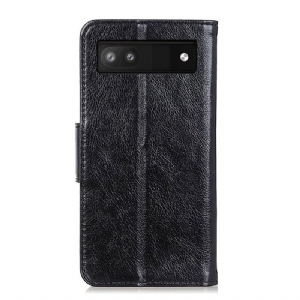 Flip Case Für Google Pixel 6a Stil Aus Gealtertem Leder