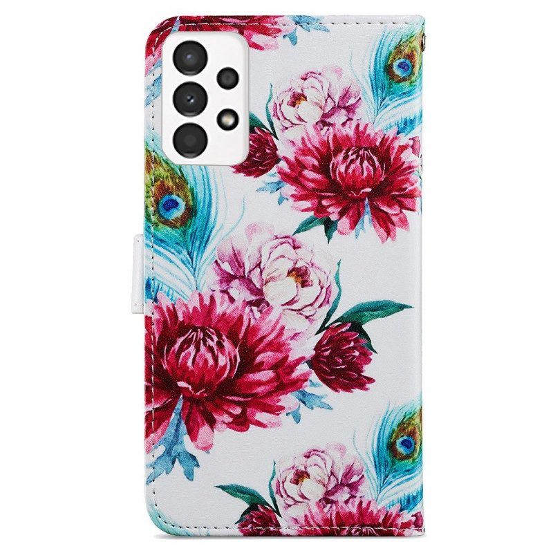 Flip Case Für Samsung Galaxy A13 Intensive Blumen