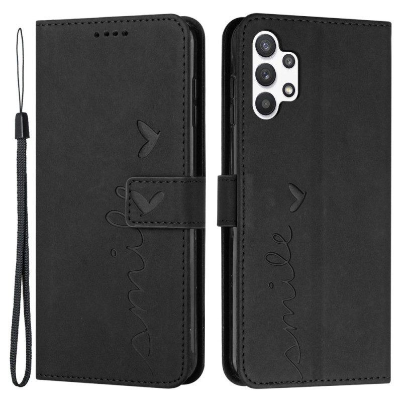 Flip Case Für Samsung Galaxy A13 Lächeln