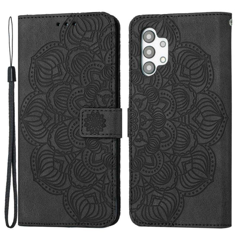 Flip Case Für Samsung Galaxy A13 Mit Kordel Vintage-riemchen-mandala