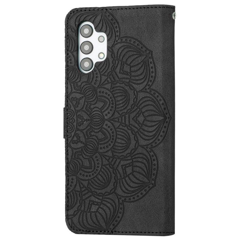 Flip Case Für Samsung Galaxy A13 Mit Kordel Vintage-riemchen-mandala