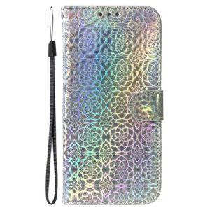 Lederhüllen Für Samsung Galaxy A13 Mit Kordel Strappy Psychedelische Blumen