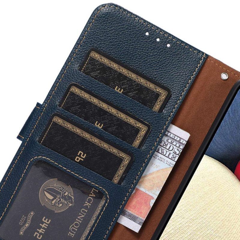 Flip Case Für Poco X4 GT Rfid-khazneh Im Litschi-stil