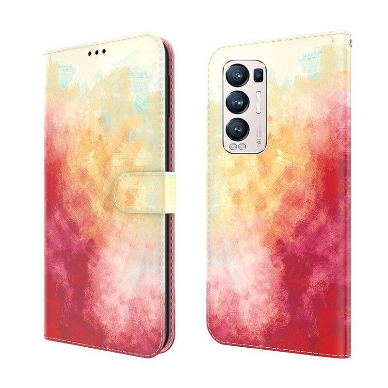 Flip Case Für Oppo Find X3 Neo Abstrakt Bunt