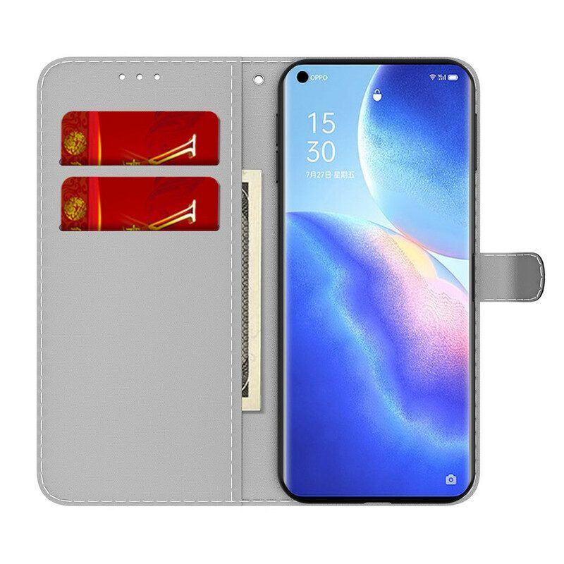 Flip Case Für Oppo Find X3 Neo Abstraktes Muster