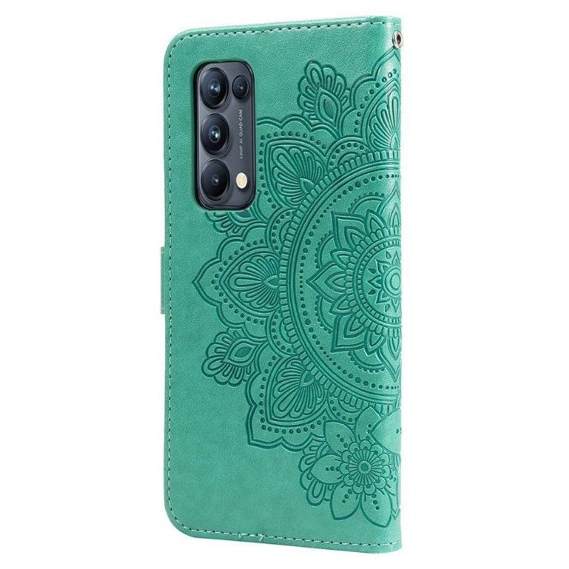 Flip Case Für Oppo Find X3 Neo Blumenkartenhalter