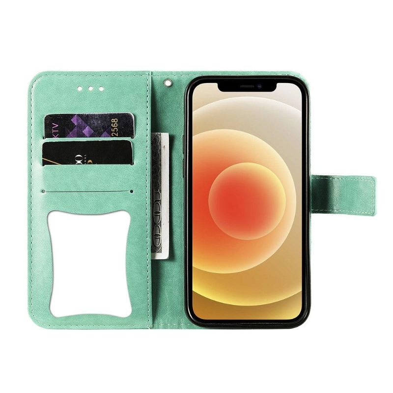 Flip Case Für Oppo Find X3 Neo Blumenkartenhalter