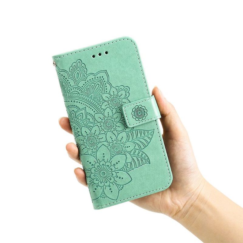 Flip Case Für Oppo Find X3 Neo Blumenkartenhalter