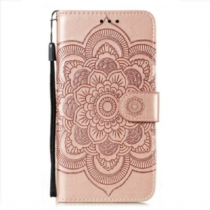 Flip Case Für Oppo Find X3 Neo Mit Kordel Mandala Mit Vollem Riemen