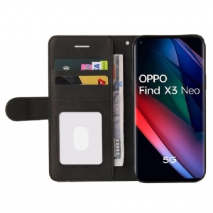 Lederhüllen Für Oppo Find X3 Neo Schutzhülle Bicolor Künstlerisch