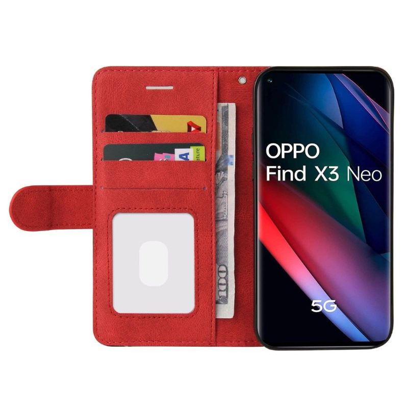 Lederhüllen Für Oppo Find X3 Neo Schutzhülle Bicolor Künstlerisch