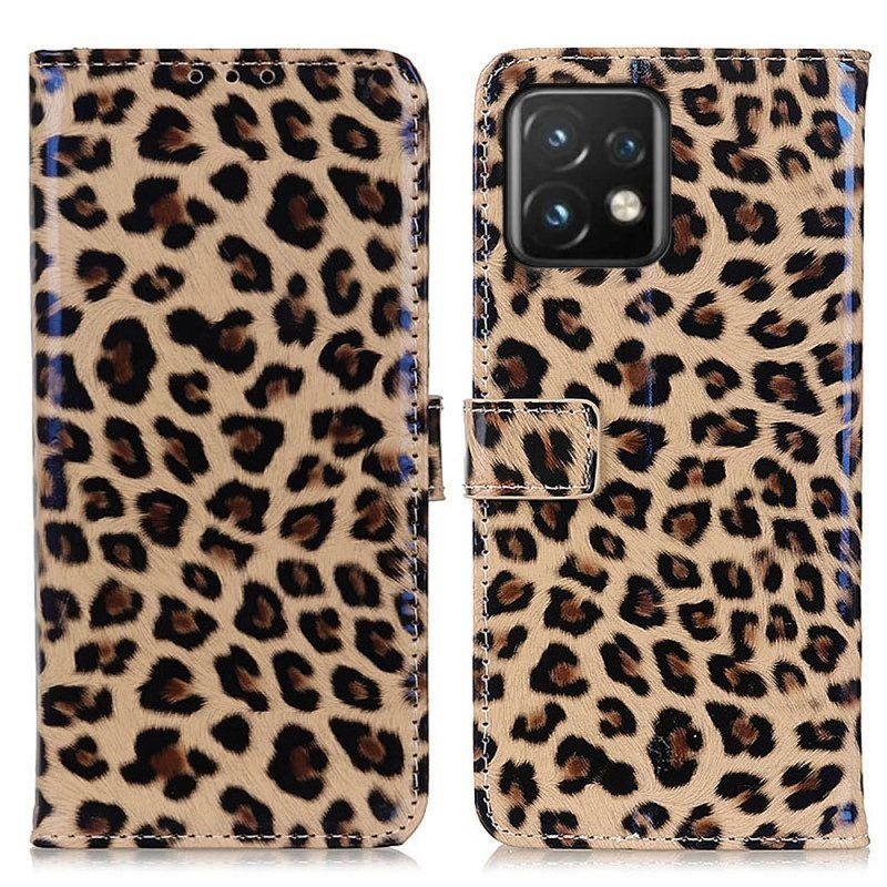 Flip Case Für Motorola Edge 40 Pro Leopard