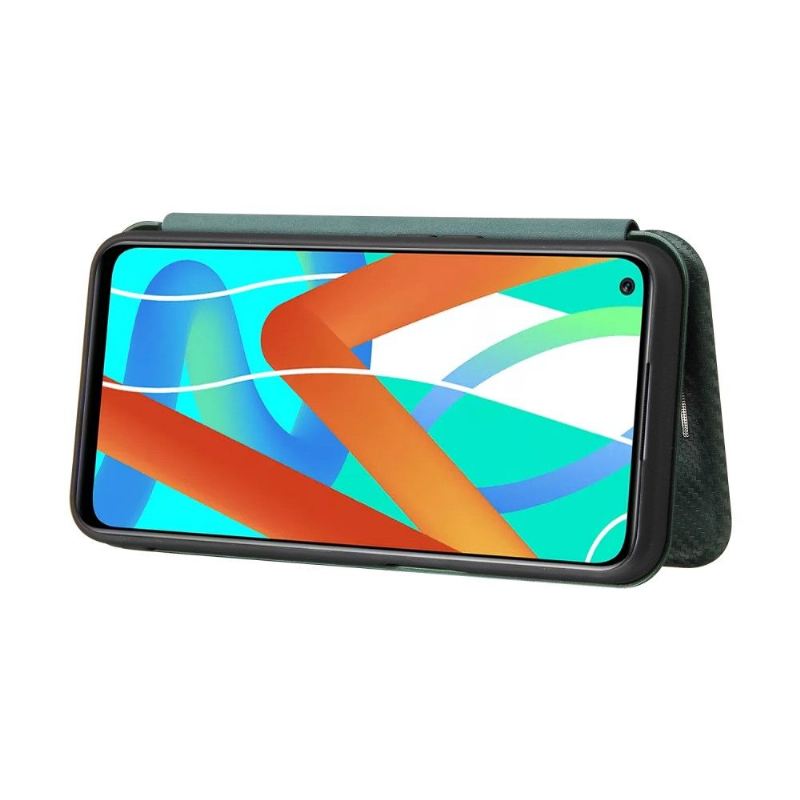 Flip Case Für Realme 8 5G Kohlefaser-kunstleder