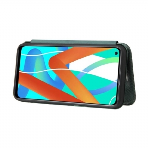 Flip Case Für Realme 8 5G Kohlefaser-kunstleder