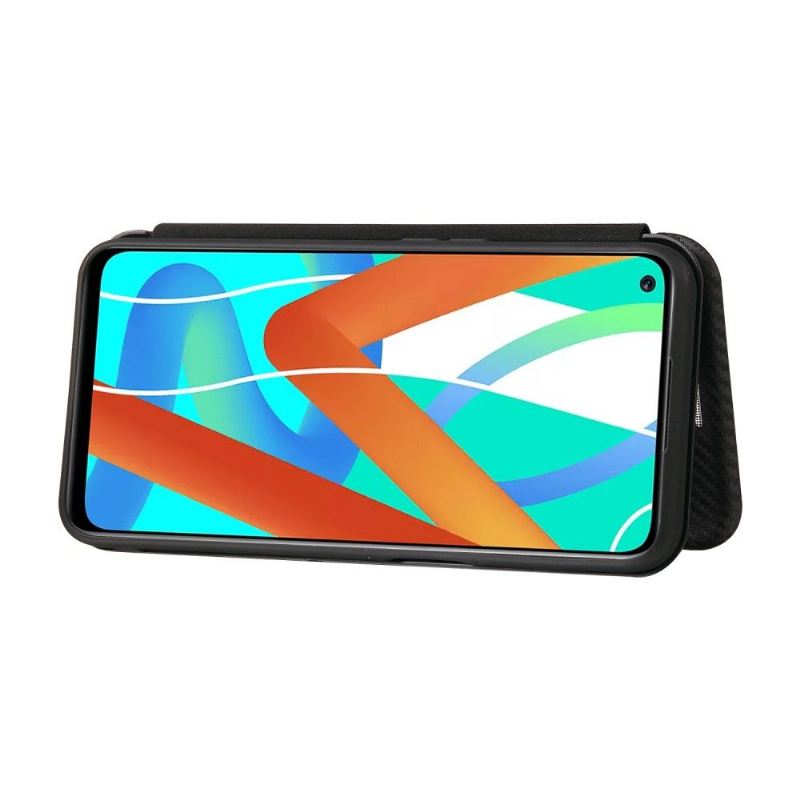 Flip Case Für Realme 8 5G Kohlefaser-kunstleder