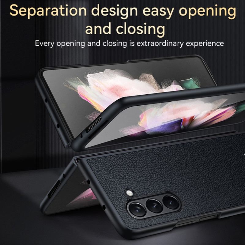 Hülle Samsung Galaxy Z Fold 5 Litschi-lederdesign Abeel