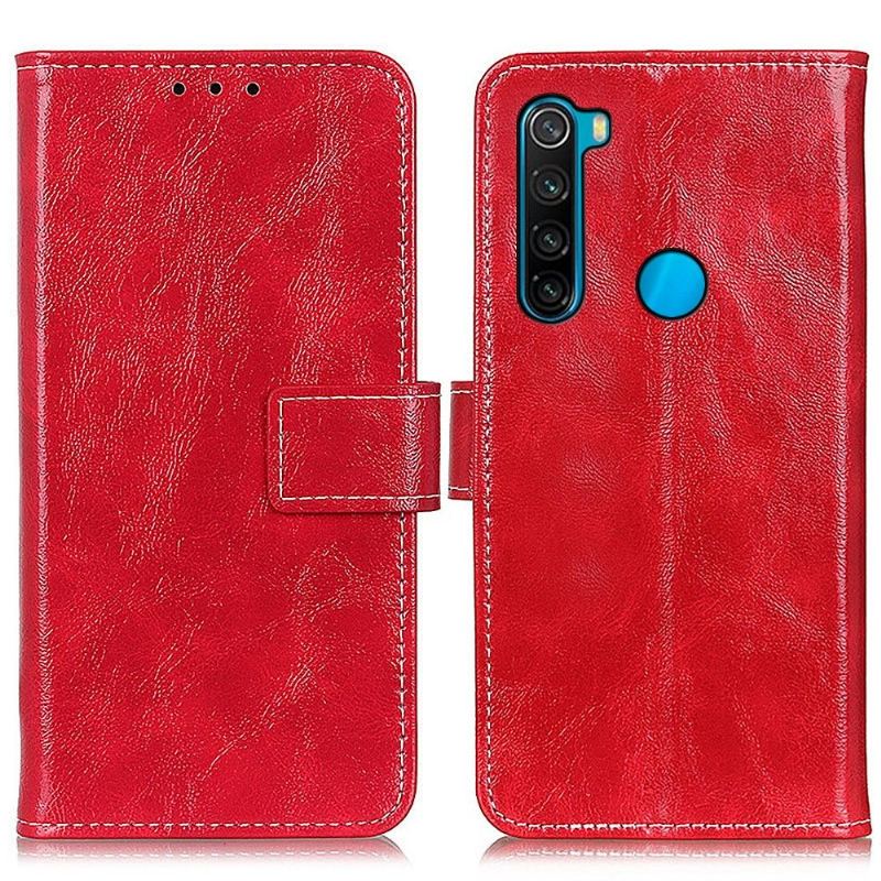 Flip Case Für Xiaomi Redmi Note 8 2021 Luxuriöse Nähte In Lederoptik