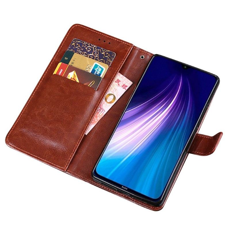 Lederhüllen Für Xiaomi Redmi Note 8 2021 Flip Case Idewei Folio Lederoptik