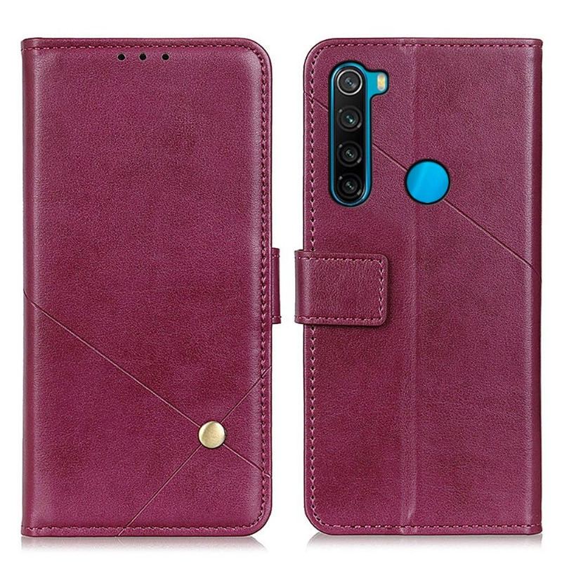 Lederhüllen Für Xiaomi Redmi Note 8 2021 Flip Case Überschlag Aus Kunstleder Mit Niete