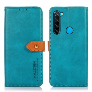 Lederhüllen Für Xiaomi Redmi Note 8 2021 Khazneh Zweifarbiges Kunstleder