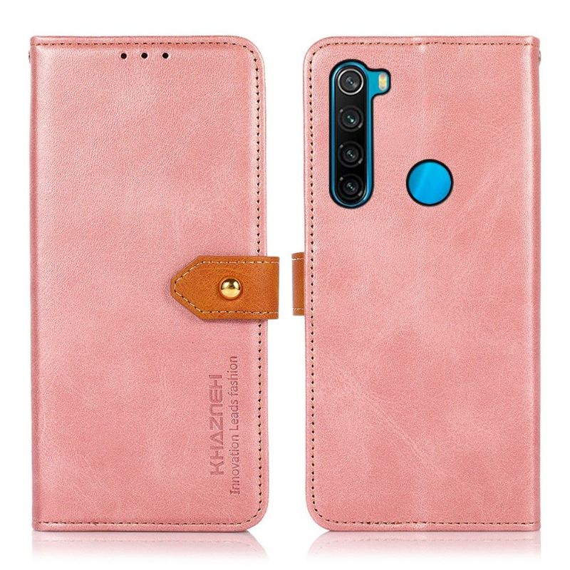 Lederhüllen Für Xiaomi Redmi Note 8 2021 Khazneh Zweifarbiges Kunstleder