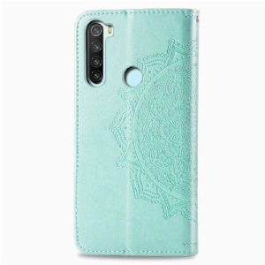 Lederhüllen Für Xiaomi Redmi Note 8 2021 Schutzhülle Mandala-relief Aus Kunstleder