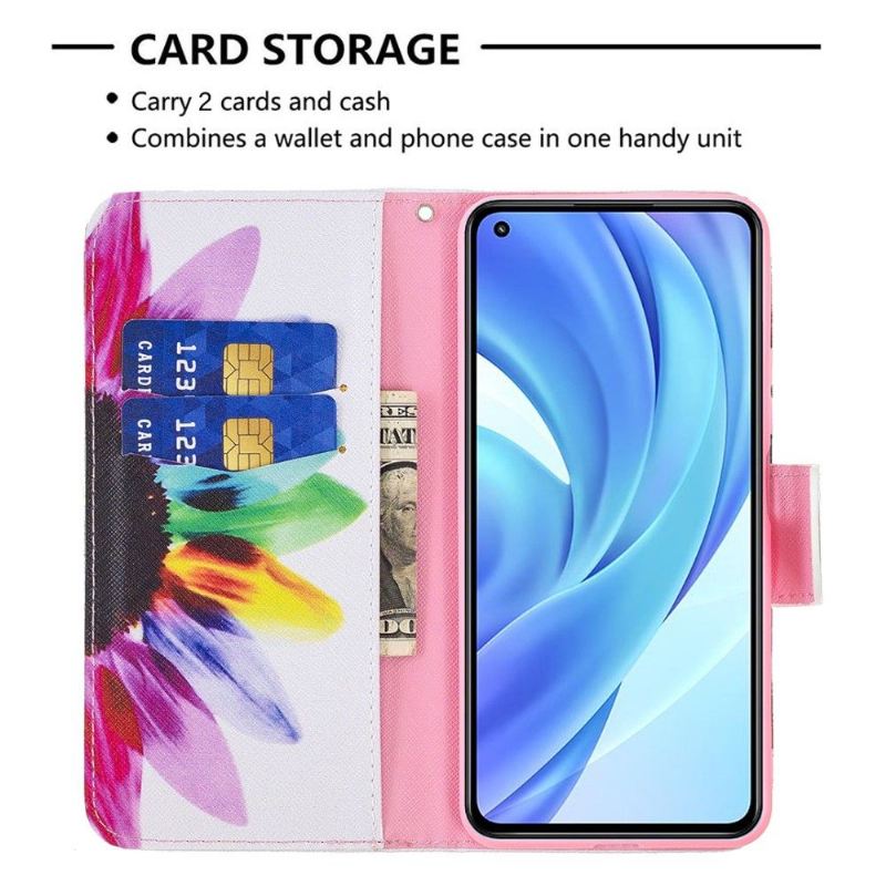 Flip Case Für Xiaomi Mi 11 Lite 5G NE / Mi 11 Lite / Mi 11 Lite 5G Flip Case Farbige Blütenblätter