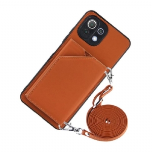 Handyhülle Für Xiaomi Mi 11 Lite 5G NE / Mi 11 Lite / Mi 11 Lite 5G Schutzhülle Aude Lanyard Mit Mehreren Fächern