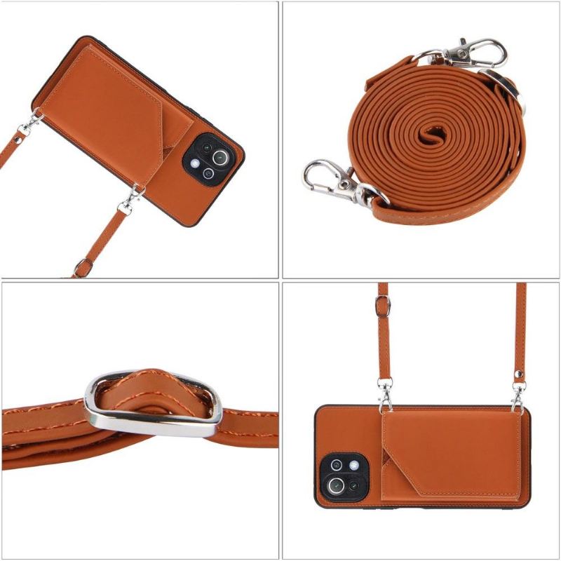 Handyhülle Für Xiaomi Mi 11 Lite 5G NE / Mi 11 Lite / Mi 11 Lite 5G Schutzhülle Aude Lanyard Mit Mehreren Fächern