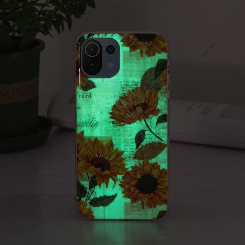 Handyhülle Für Xiaomi Mi 11 Lite 5G NE / Mi 11 Lite / Mi 11 Lite 5G Vintage Sonnenblume Fluoreszierend