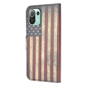 Lederhüllen Für Xiaomi Mi 11 Lite 5G NE / Mi 11 Lite / Mi 11 Lite 5G Anti-Sturz Vintage Amerikanische Flagge