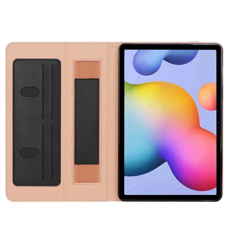 Case Für Samsung Galaxy Tab S8 Plus / Tab S7 Plus Lederstil Mit Riemen