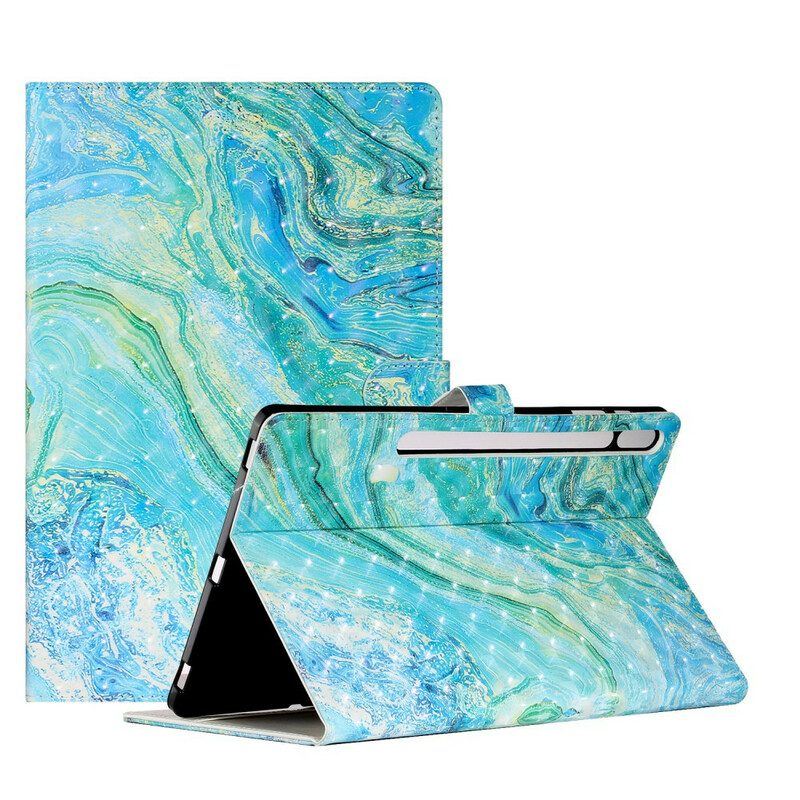 Flip Case Für Samsung Galaxy Tab S8 Plus / Tab S7 Plus Grüne Welle