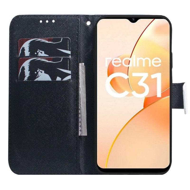 Lederhüllen Für Realme C31 Zukünftiger Wolf