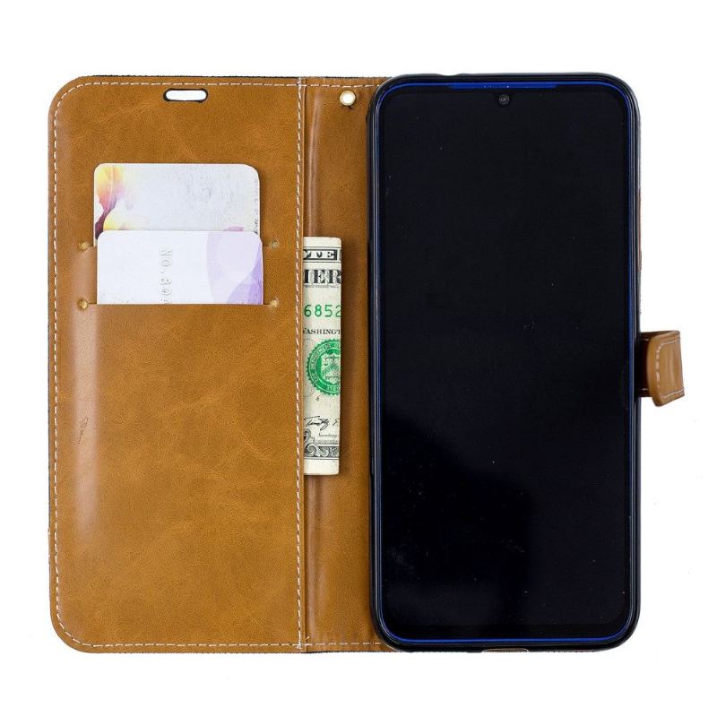 Flip Case Für Xiaomi Redmi Note 7 Kartenhalter Stoffbezug