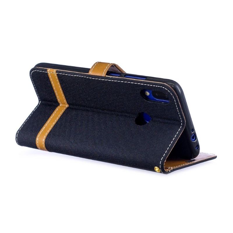 Flip Case Für Xiaomi Redmi Note 7 Kartenhalter Stoffbezug