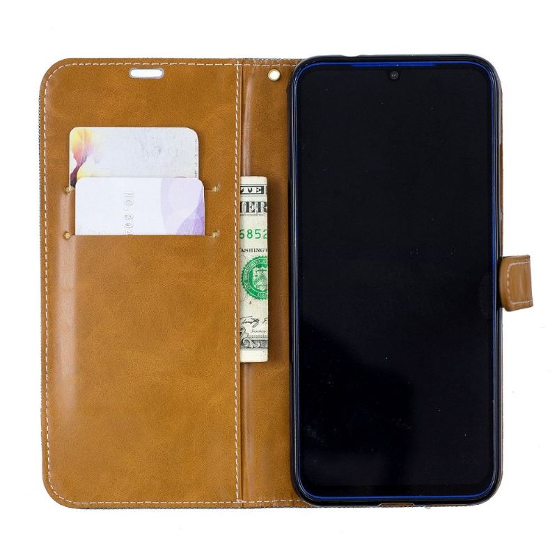 Flip Case Für Xiaomi Redmi Note 7 Kartenhalter Stoffbezug