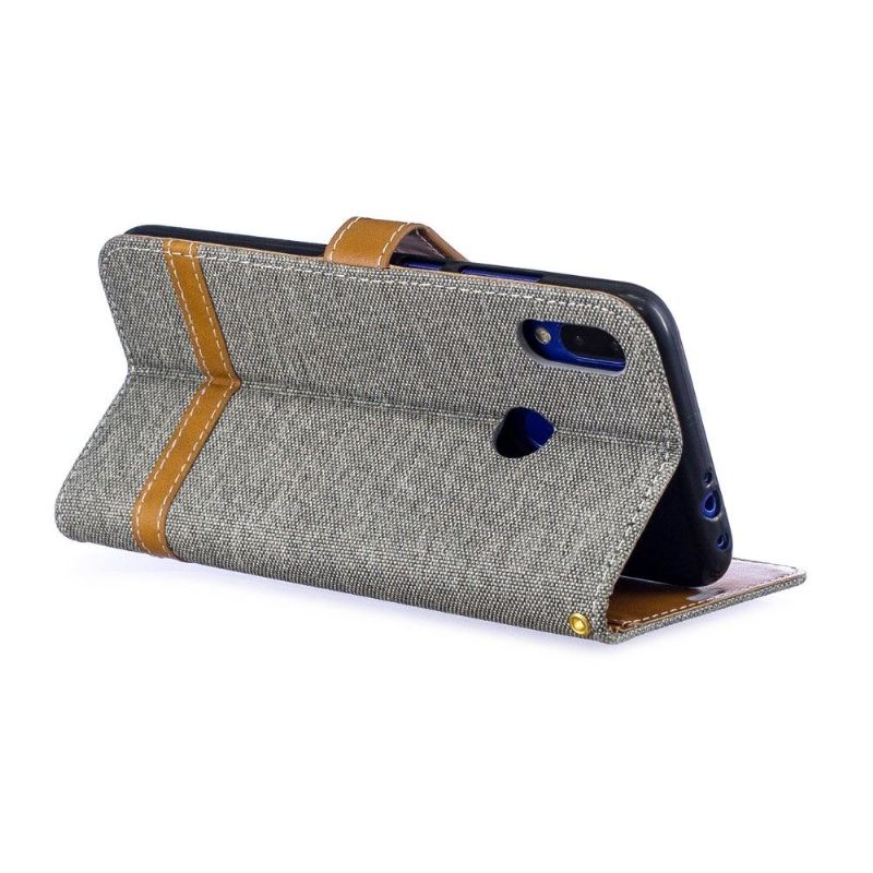 Flip Case Für Xiaomi Redmi Note 7 Kartenhalter Stoffbezug