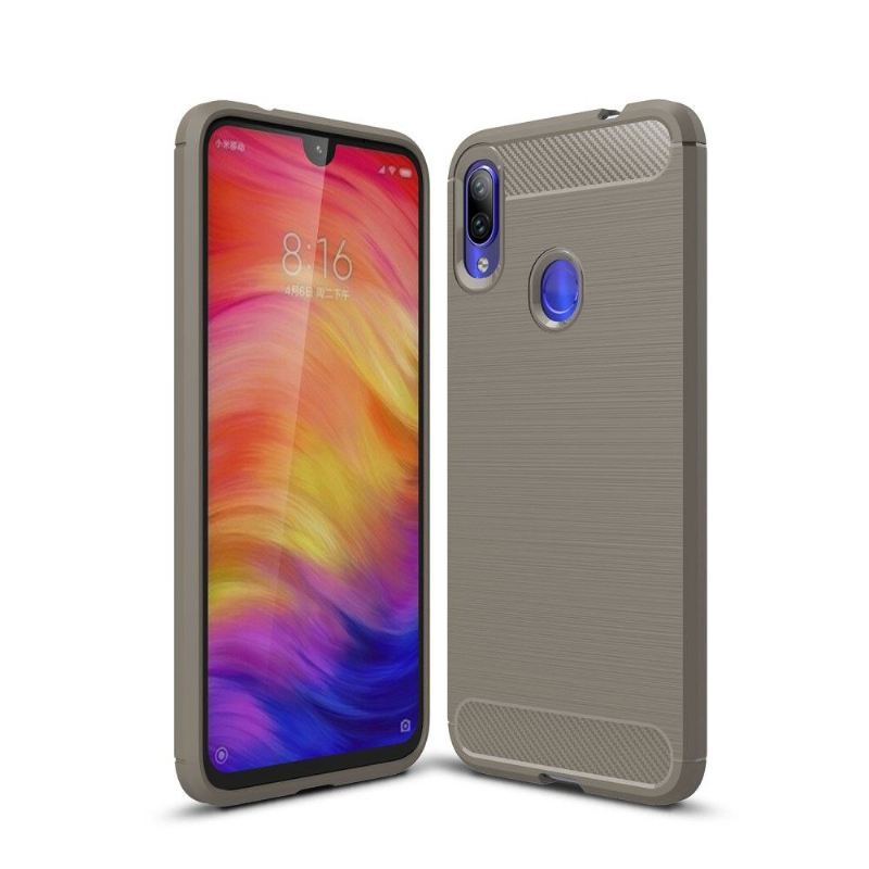 Handyhülle Für Xiaomi Redmi Note 7 Karbongebürstetes Gel