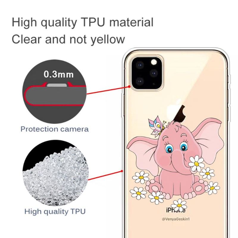 Handyhülle Für iPhone 11 Pro Max Elefantenblumen