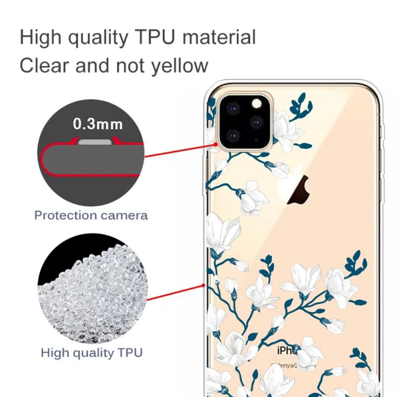 Handyhülle Für iPhone 11 Pro Max Weiße Blumen