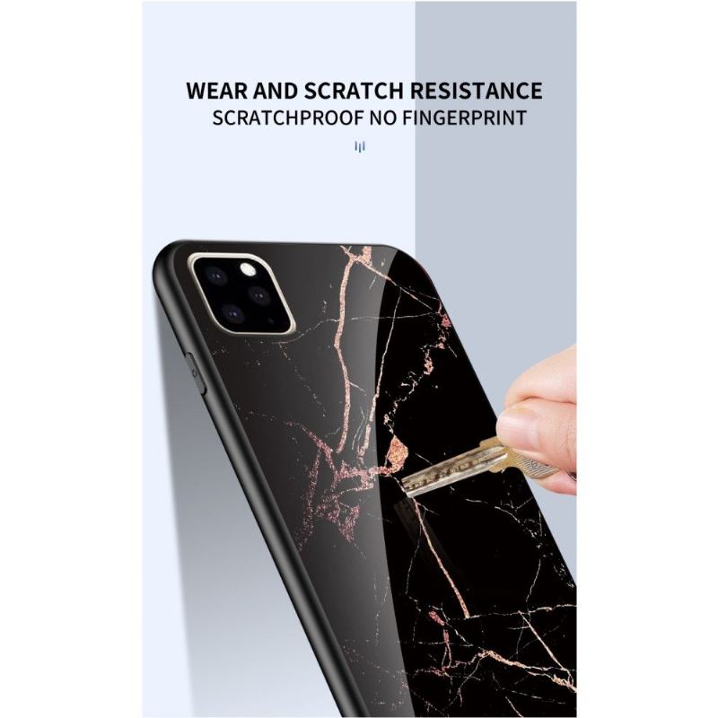 Hülle Für iPhone 11 Pro Max Anti-Sturz Goldener Lina-marmor